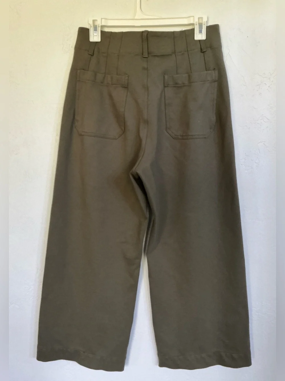 Anthropologie Maeve The Colette Wide-Leg Pants in Olive - Picture 5 of 9